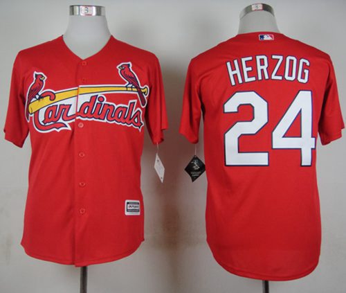 Cardinals #24 Whitey Herzog Red New Cool Base Stitched MLB Jersey - Click Image to Close
